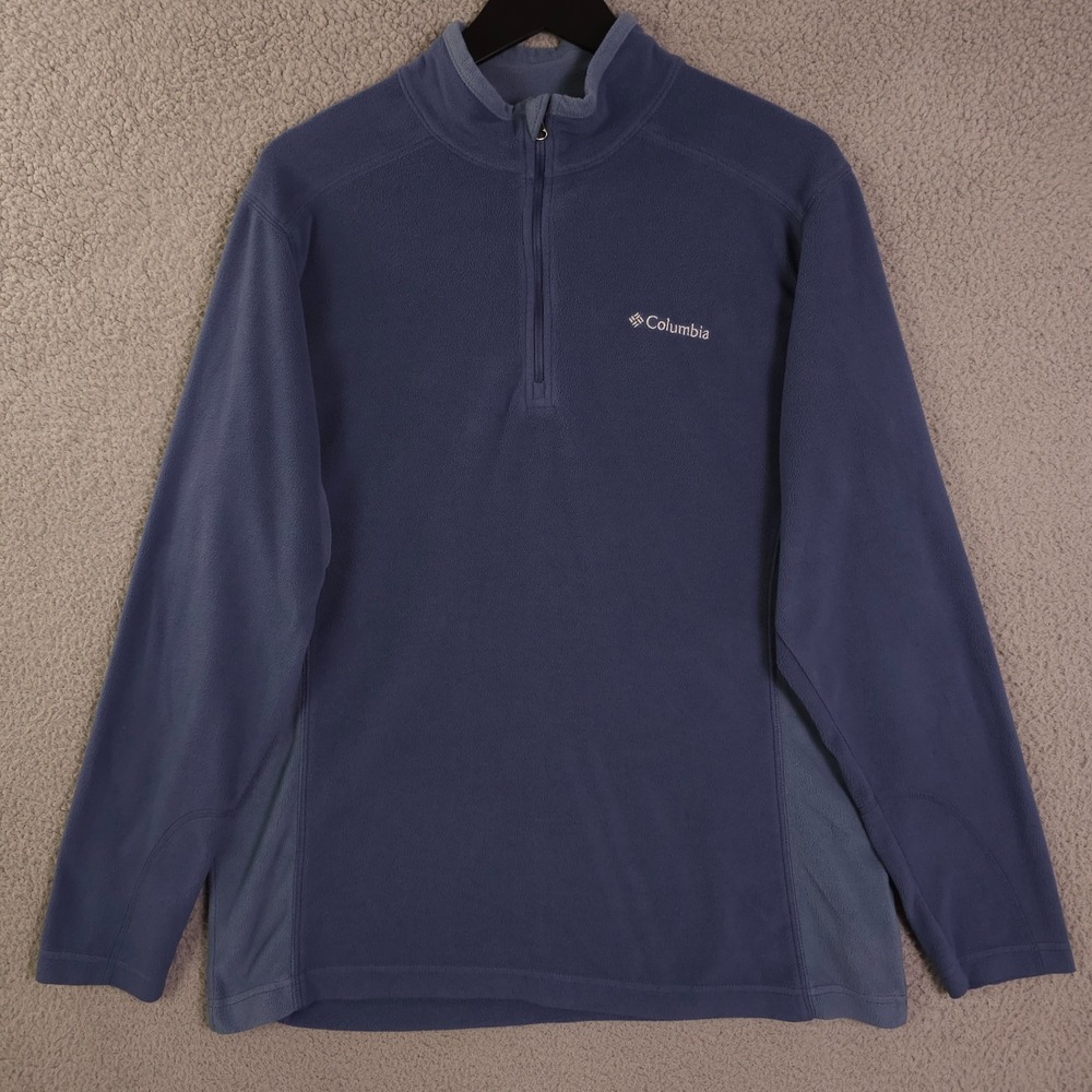 Columbia Pullover Mens Medium Blue Klamath Range II 1/2 Half Zip Fleece Outdoor